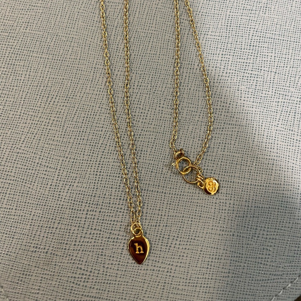 Gorjana Gold Pendant Necklace “h”